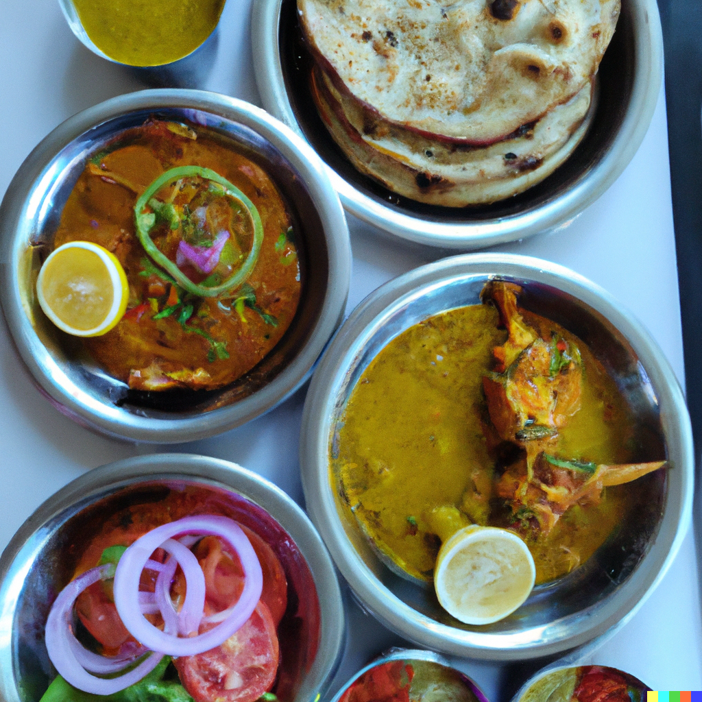 DALL·E 2023-04-08 13.45.17 - Indian Food combination with chicken